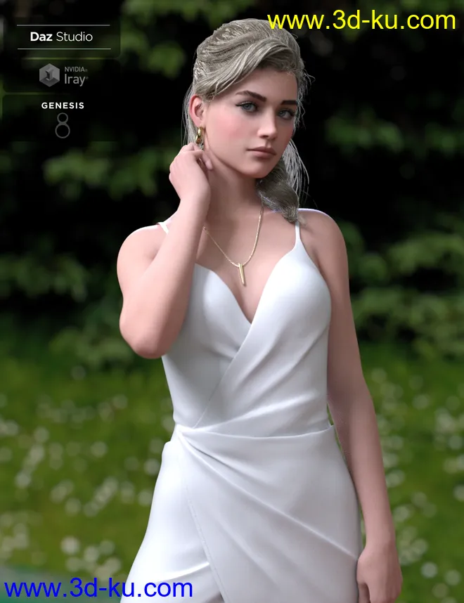 Alyssa PonyTail Hair for Genesis 8 Female(s)模型的图片4