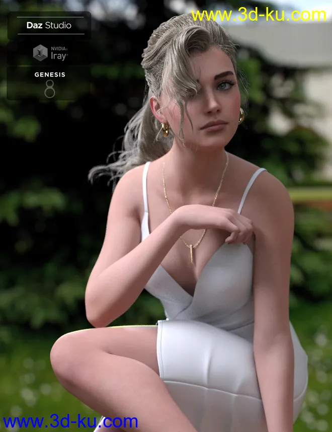 Alyssa PonyTail Hair for Genesis 8 Female(s)模型的图片5