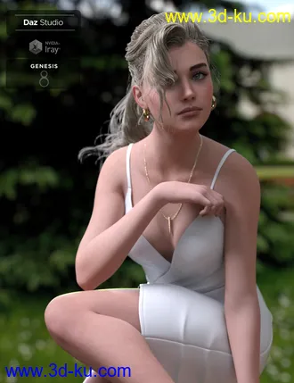 3D打印模型Alyssa PonyTail Hair for Genesis 8 Female(s)的图片
