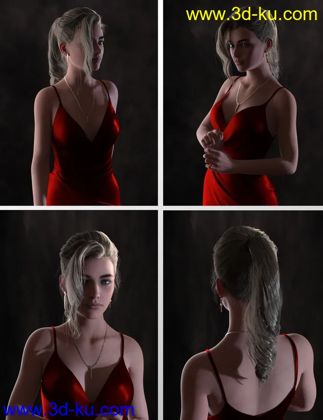 Alyssa PonyTail Hair for Genesis 8 Female(s)模型的图片6