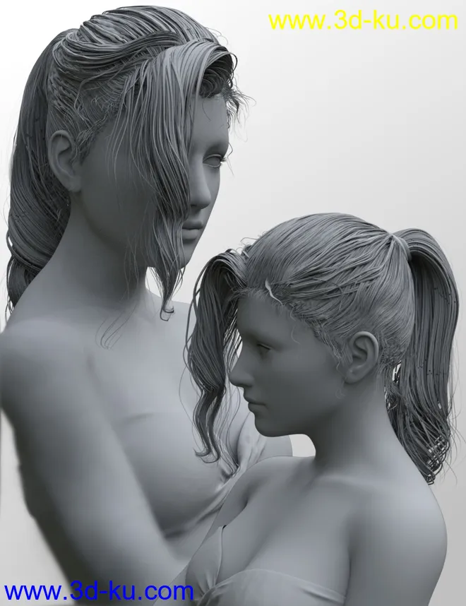 Alyssa PonyTail Hair for Genesis 8 Female(s)模型的图片8