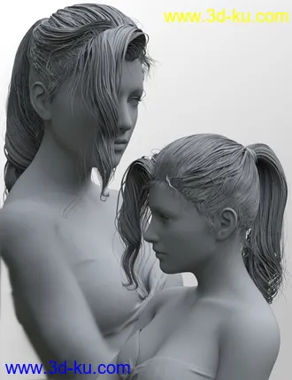 3D打印模型Alyssa PonyTail Hair for Genesis 8 Female(s)的图片