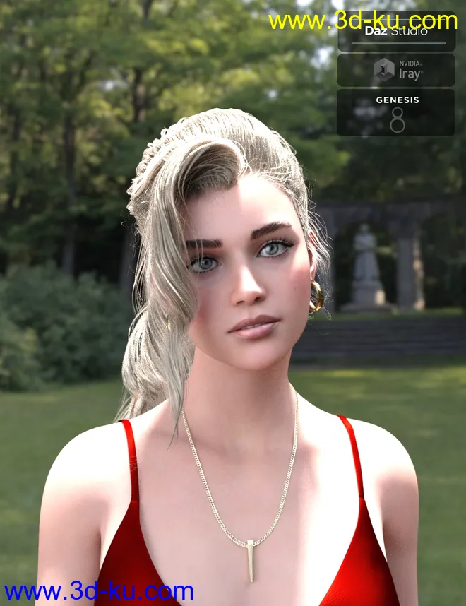 Alyssa PonyTail Hair for Genesis 8 Female(s)模型的图片10