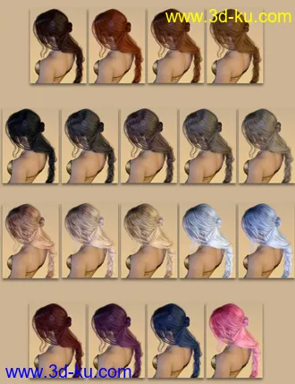 3D打印模型Arion Braid for Genesis 3 and Genesis 8 Female(s)的图片