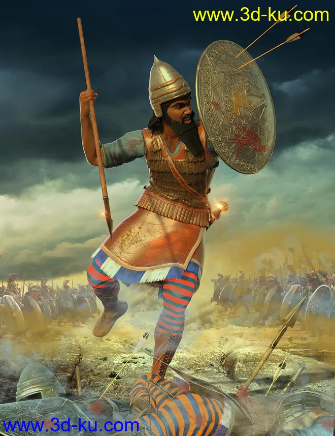 Assyrian Warrior Outfit for Genesis 8 Male(s)模型的图片1