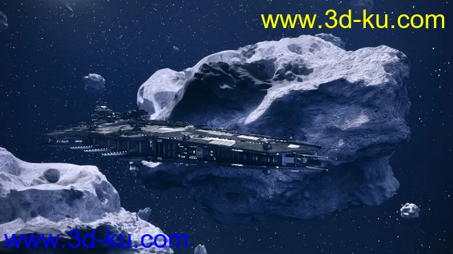 Asteroid Field Scene Billboards and HDRI模型的图片2