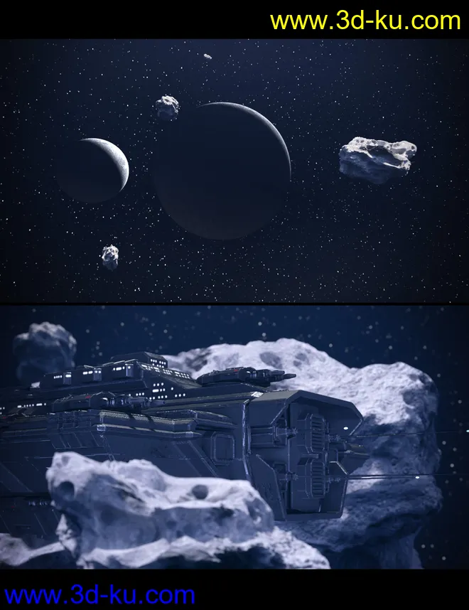 Asteroid Field Scene Billboards and HDRI模型的图片9