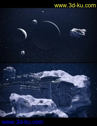 3D打印模型Asteroid Field Scene Billboards and HDRI的图片