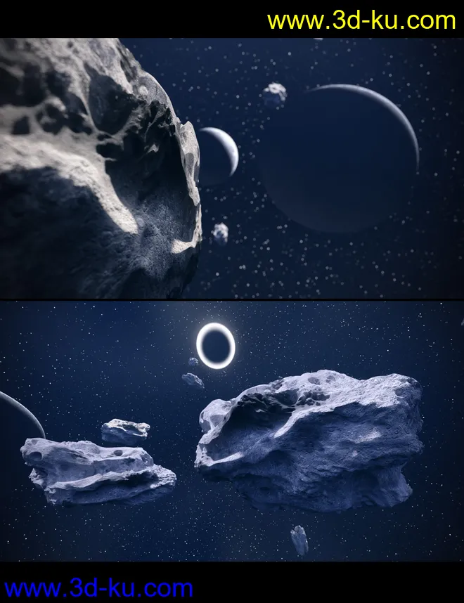 Asteroid Field Scene Billboards and HDRI模型的图片12