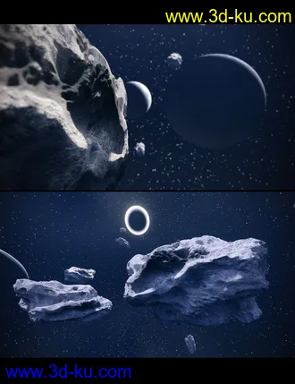 3D打印模型Asteroid Field Scene Billboards and HDRI的图片