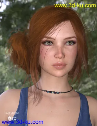 3D打印模型Audrina Hair 2 for Genesis 3 and 8 Female(s)的图片