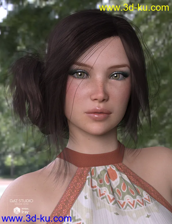 Audrina Hair 2 for Genesis 3 and 8 Female(s)模型的图片3