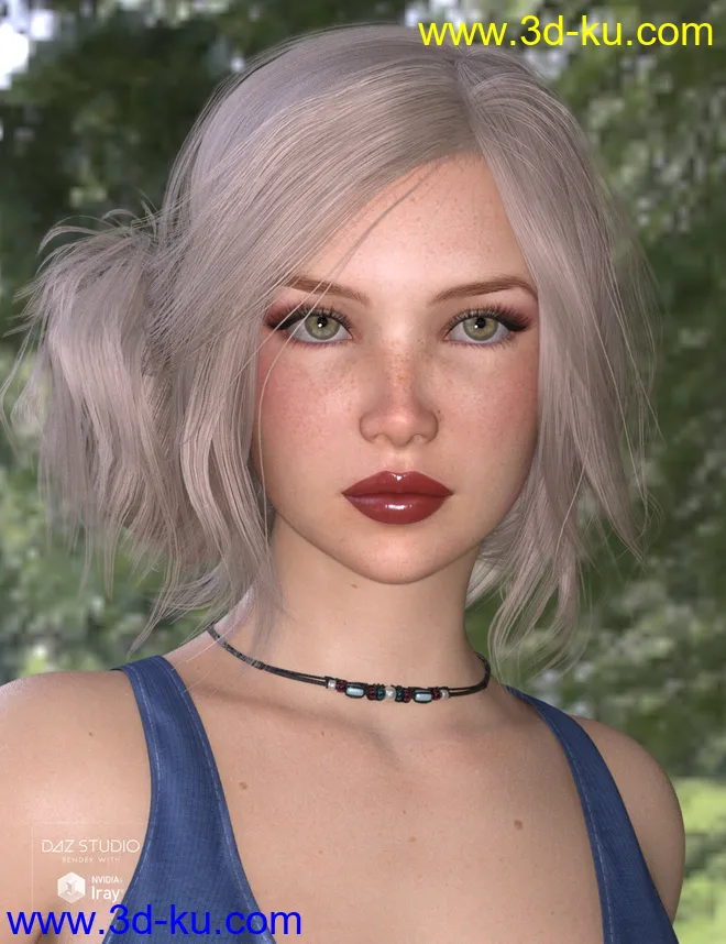 Audrina Hair 2 for Genesis 3 and 8 Female(s)模型的图片4