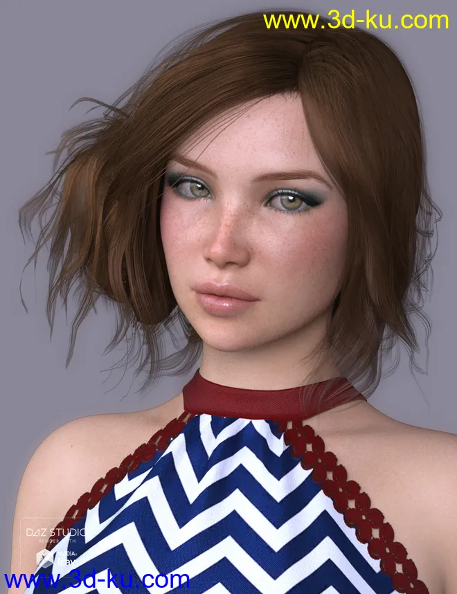 Audrina Hair 2 for Genesis 3 and 8 Female(s)模型的图片6