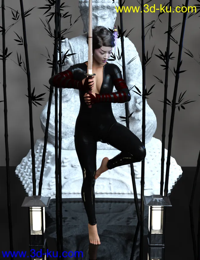 Bamboo Master Poses For Genesis 8 Female模型的图片1