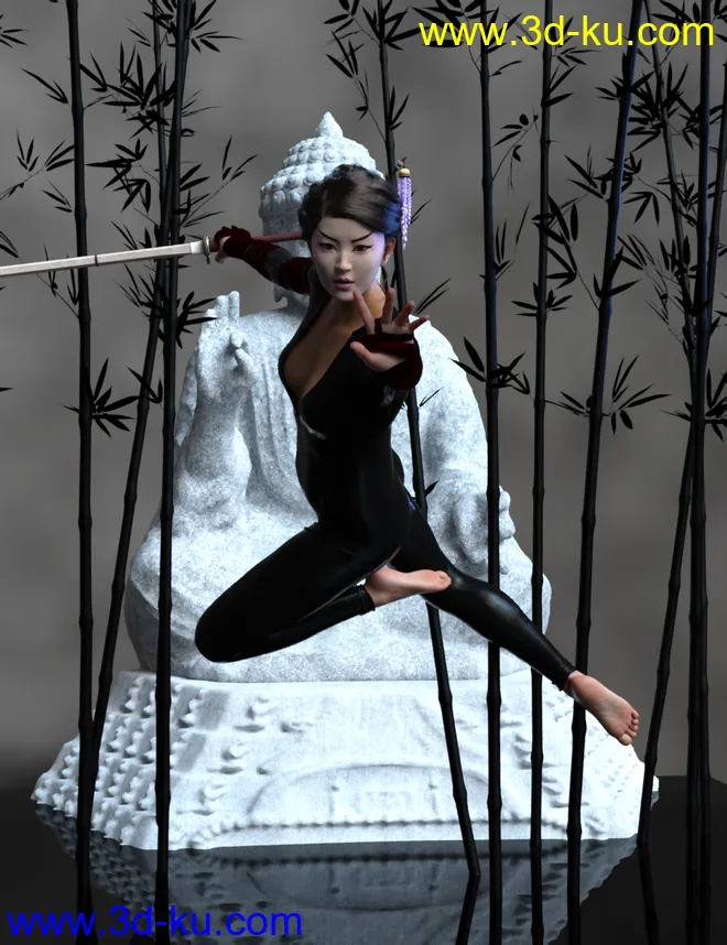 Bamboo Master Poses For Genesis 8 Female模型的图片2