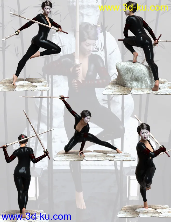Bamboo Master Poses For Genesis 8 Female模型的图片4