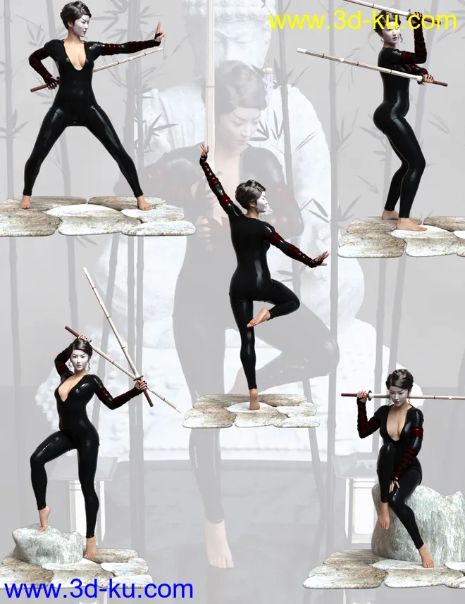 Bamboo Master Poses For Genesis 8 Female模型的图片5