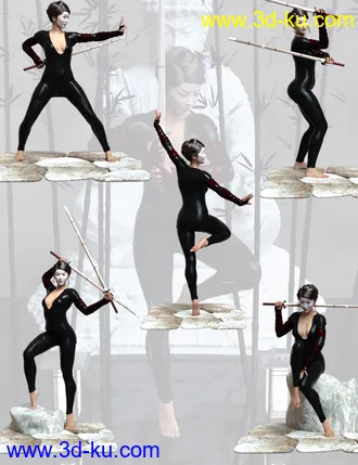 3D打印模型Bamboo Master Poses For Genesis 8 Female的图片