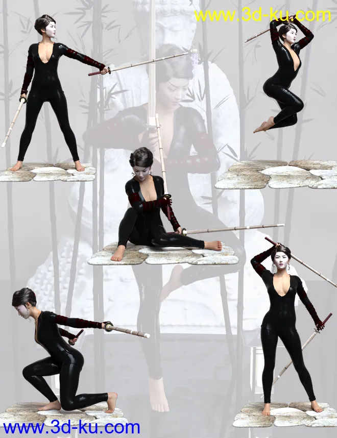 Bamboo Master Poses For Genesis 8 Female模型的图片6