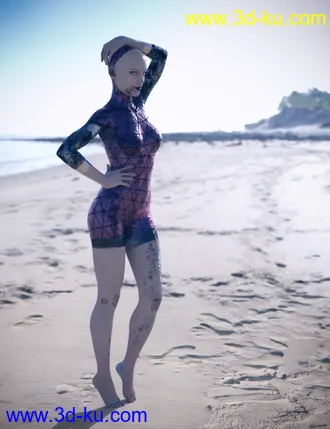 3D打印模型Battleworn Female Bot - Genesis 3 and 8 Female Texture Set的图片