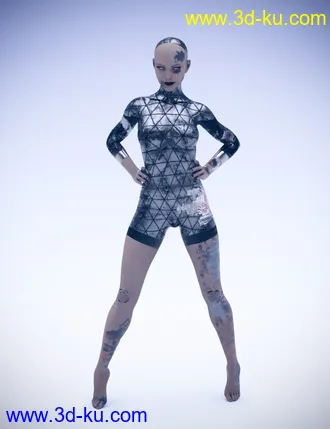 3D打印模型Battleworn Female Bot - Genesis 3 and 8 Female Texture Set的图片