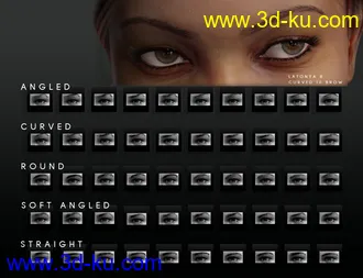 3D打印模型Beautiful Brows for Genesis 8 Female(s)的图片