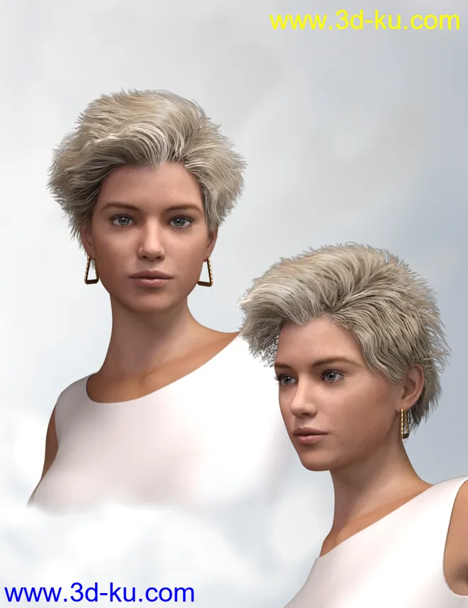 Bella Mane Hair for Genesis 3 and 8 Female(s)模型的图片3