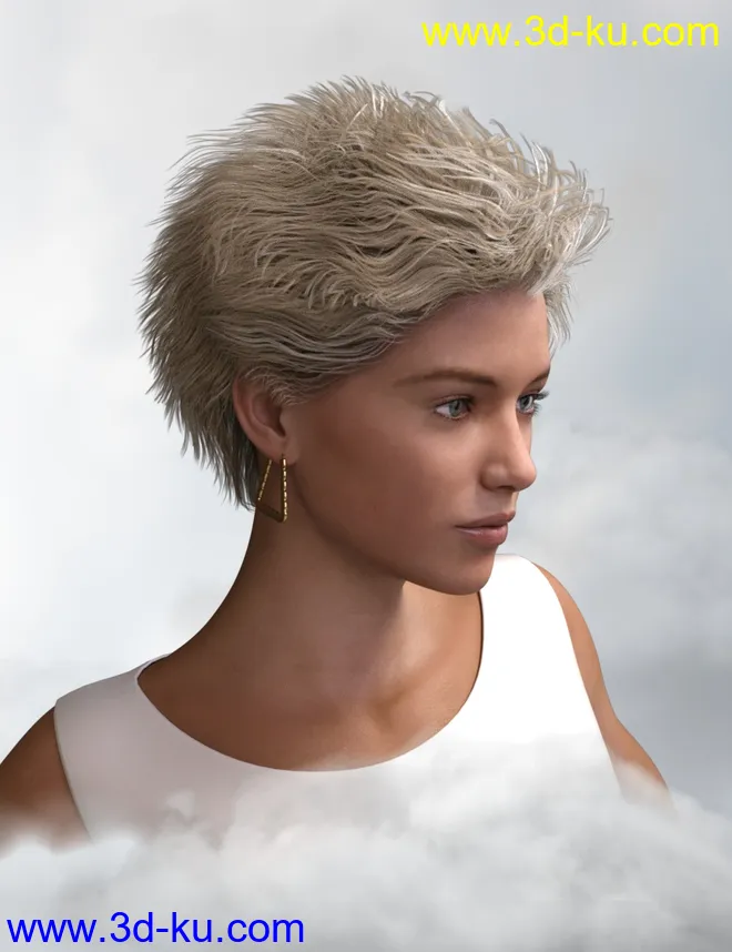 Bella Mane Hair for Genesis 3 and 8 Female(s)模型的图片4