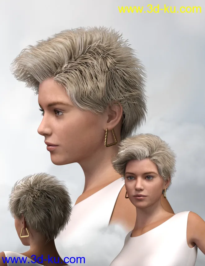 Bella Mane Hair for Genesis 3 and 8 Female(s)模型的图片5