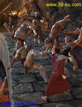 3D打印模型Beneath Fire Mountain Poses Genesis 8 Male的图片