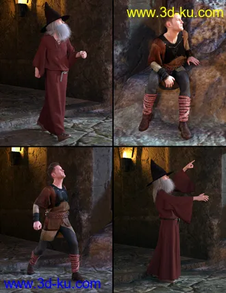 3D打印模型Beneath Fire Mountain Poses Genesis 8 Male的图片