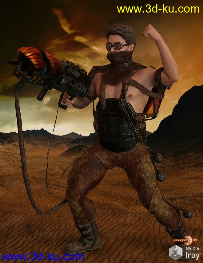 BLACKHAT - Outlanders - Fireball - for DS and Genesis 8 Male模型的图片1