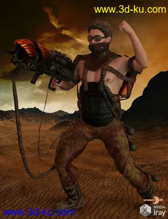 3D打印模型BLACKHAT - Outlanders - Fireball - for DS and Genesis 8 Male的图片