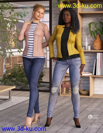 3D打印模型Blazer and Skinny Jeans Outfit Textures的图片