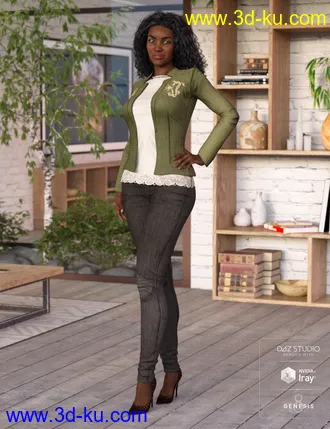 3D打印模型Blazer and Skinny Jeans Outfit Textures的图片