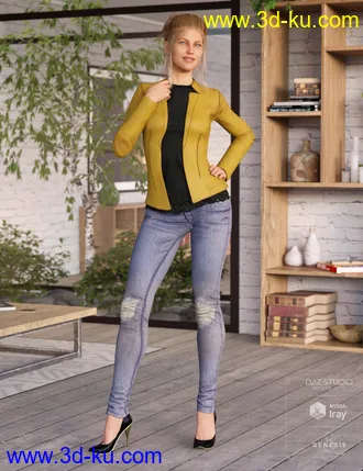3D打印模型Blazer and Skinny Jeans Outfit Textures的图片