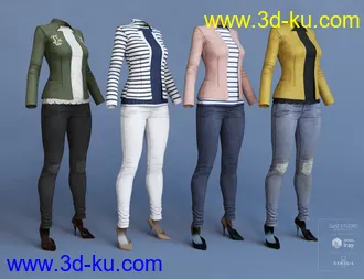 3D打印模型Blazer and Skinny Jeans Outfit Textures的图片