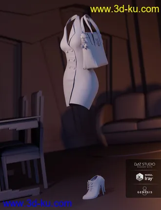 3D打印模型Blazer Dress with Tote Bag for Genesis 8 Female(s)的图片