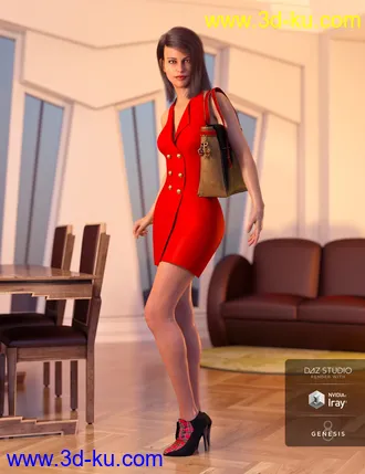 3D打印模型Blazer Dress with Tote Bag for Genesis 8 Female(s)的图片
