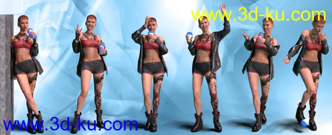 Brain Freeze Props, Poses and Expressions for Genesis 8 Female模型的图片2