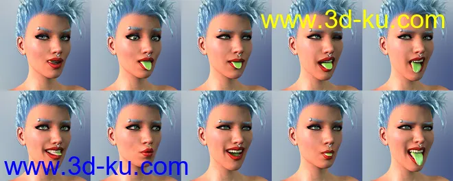 Brain Freeze Props, Poses and Expressions for Genesis 8 Female模型的图片4