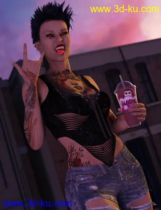 3D打印模型Brain Freeze Props, Poses and Expressions for Genesis 8 Female的图片