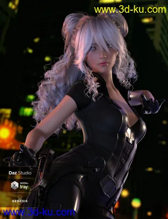 3D打印模型Bunny Hair for Genesis 3 and 8 Female(s)的图片