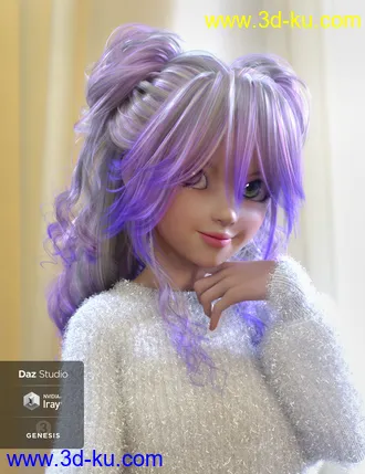 3D打印模型Bunny Hair for Genesis 3 and 8 Female(s)的图片