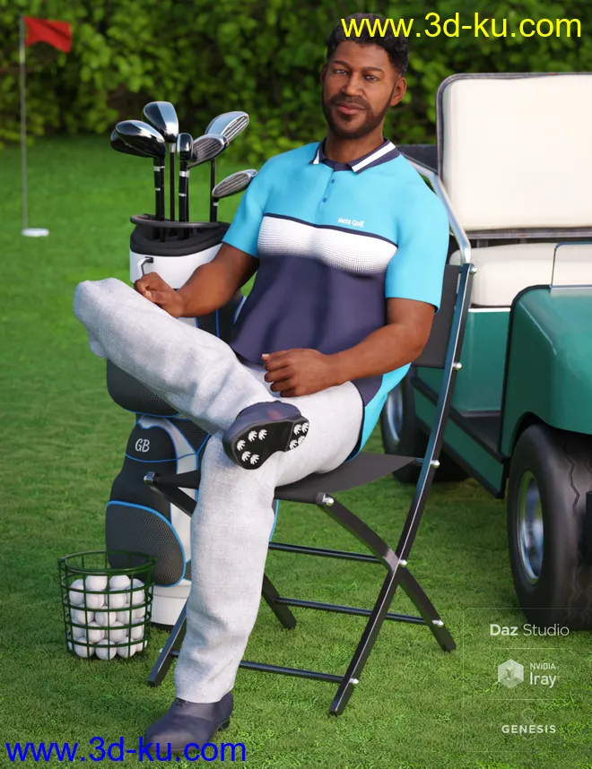 Casual Golf Outfit for Genesis 8 Male(s)模型的图片3