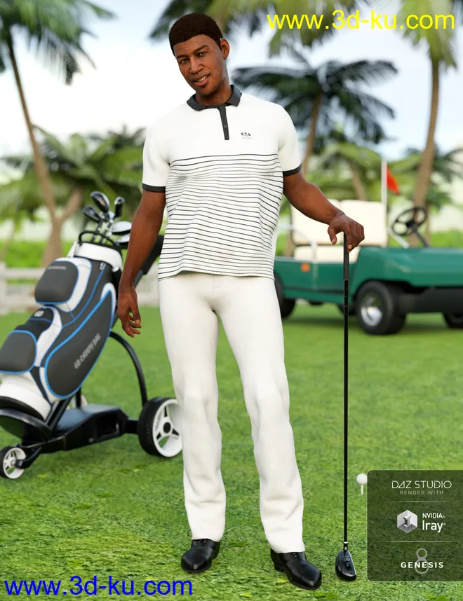 Casual Golf Outfit Textures模型的图片2