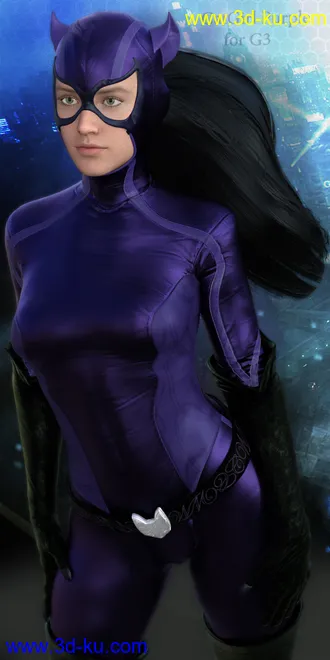 3D打印模型CatGirl Purple for G3的图片