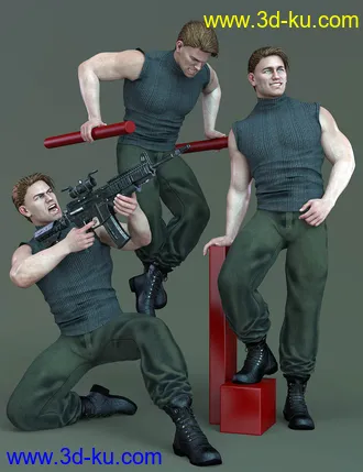3D打印模型CDI Poses for Dain 8 and Genesis 8 Male的图片