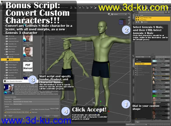 Character Converter from Genesis 8 Male to Genesis 3 Male模型的图片6